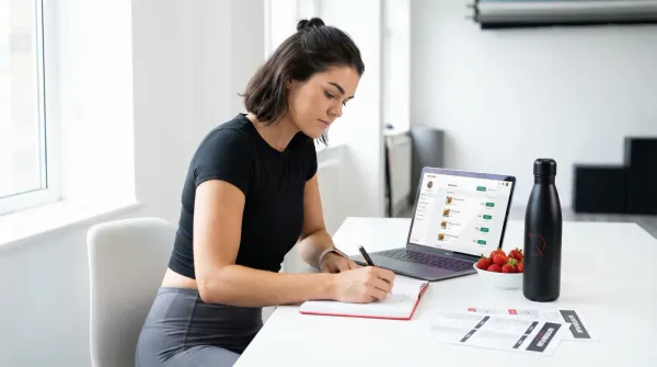 Student studying an online course