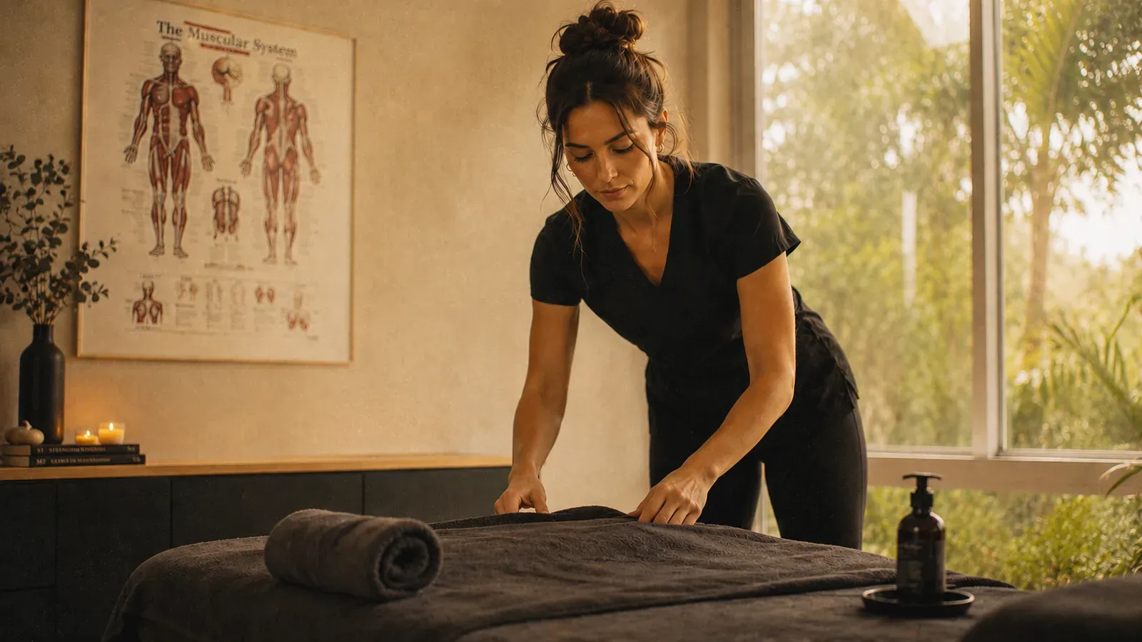 Massage treatment room